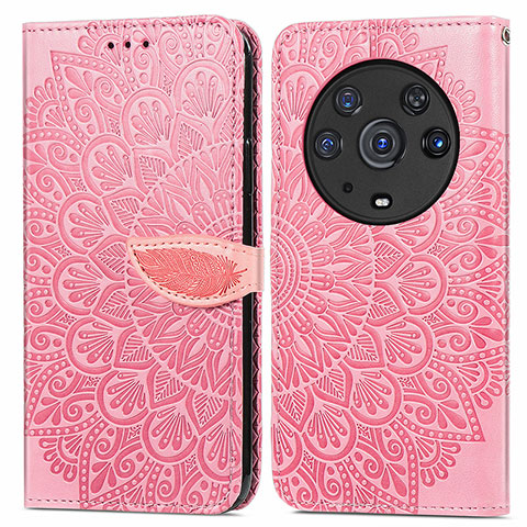 Funda de Cuero Cartera con Soporte Patron de Moda Carcasa S04D para Huawei Honor Magic3 Pro 5G Oro Rosa