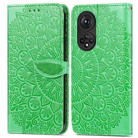 Funda de Cuero Cartera con Soporte Patron de Moda Carcasa S04D para Huawei Nova 9 Pro Verde