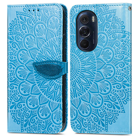 Funda de Cuero Cartera con Soporte Patron de Moda Carcasa S04D para Motorola Moto Edge 30 Pro 5G Azul