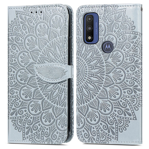 Funda de Cuero Cartera con Soporte Patron de Moda Carcasa S04D para Motorola Moto G Pure Gris