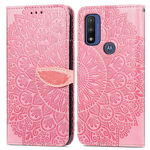 Funda de Cuero Cartera con Soporte Patron de Moda Carcasa S04D para Motorola Moto G Pure Oro Rosa