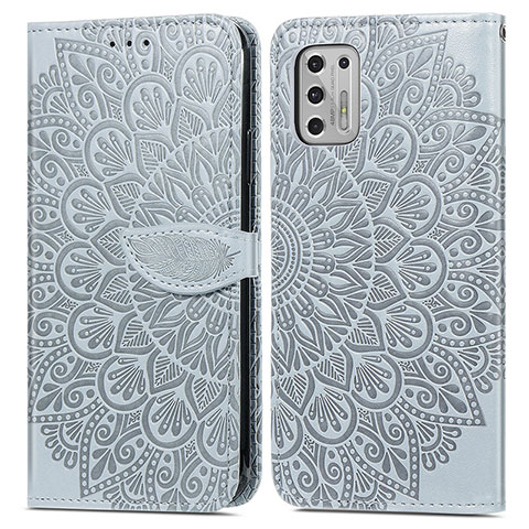 Funda de Cuero Cartera con Soporte Patron de Moda Carcasa S04D para Motorola Moto G Stylus (2021) Gris