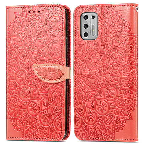 Funda de Cuero Cartera con Soporte Patron de Moda Carcasa S04D para Motorola Moto G Stylus (2021) Rojo