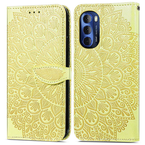 Funda de Cuero Cartera con Soporte Patron de Moda Carcasa S04D para Motorola Moto G Stylus (2022) 4G Amarillo