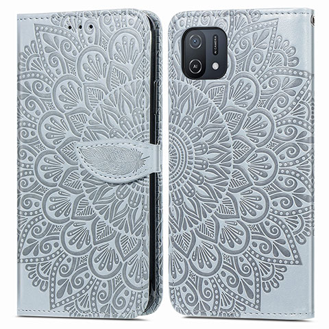 Funda de Cuero Cartera con Soporte Patron de Moda Carcasa S04D para Oppo A16e Gris