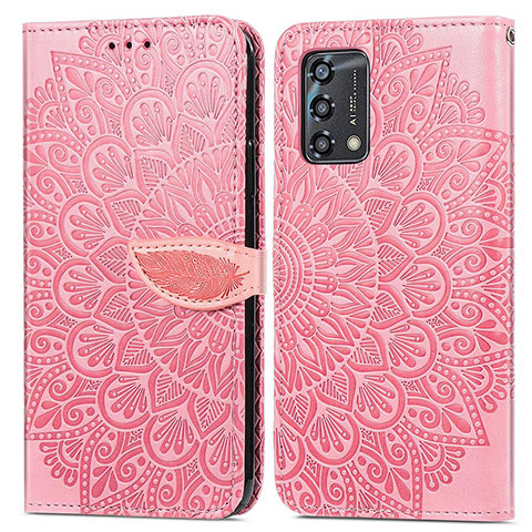 Funda de Cuero Cartera con Soporte Patron de Moda Carcasa S04D para Oppo F19s Oro Rosa