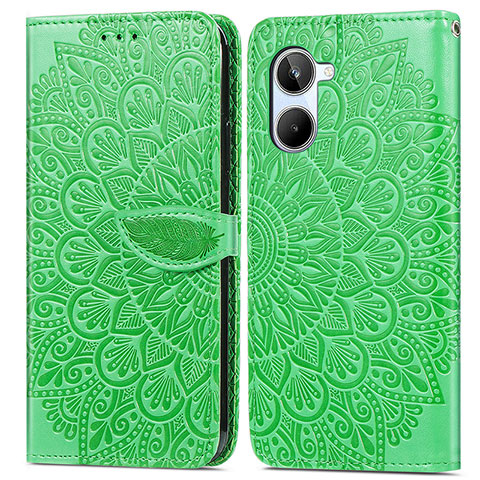 Funda de Cuero Cartera con Soporte Patron de Moda Carcasa S04D para Realme 10 4G Verde