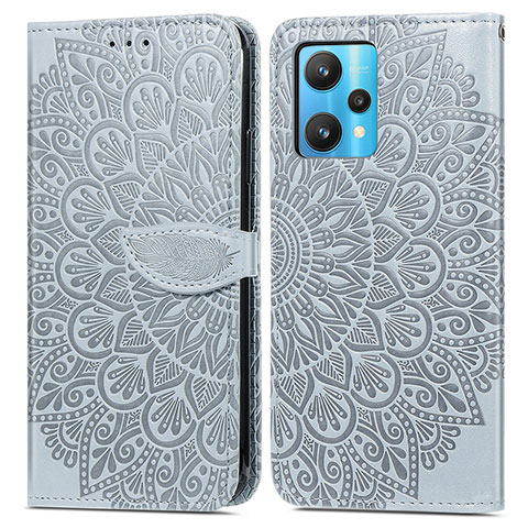 Funda de Cuero Cartera con Soporte Patron de Moda Carcasa S04D para Realme 9 5G Gris