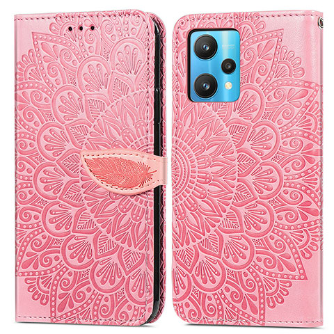 Funda de Cuero Cartera con Soporte Patron de Moda Carcasa S04D para Realme 9 5G Oro Rosa