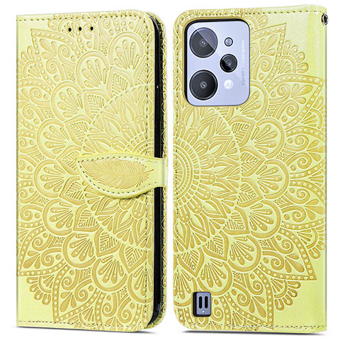 Funda de Cuero Cartera con Soporte Patron de Moda Carcasa S04D para Realme C31 Amarillo