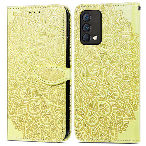 Funda de Cuero Cartera con Soporte Patron de Moda Carcasa S04D para Realme GT Master 5G Amarillo