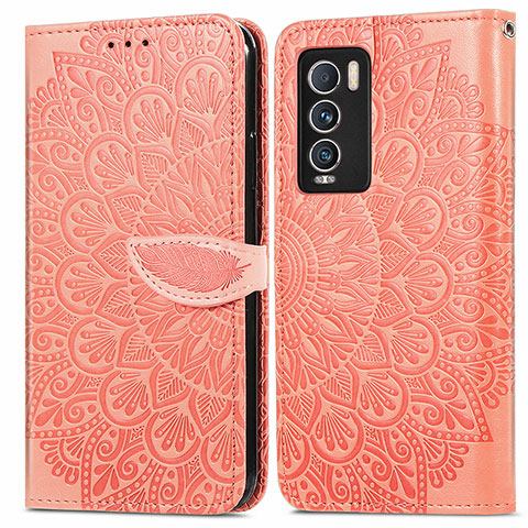 Funda de Cuero Cartera con Soporte Patron de Moda Carcasa S04D para Realme GT Master Explorer 5G Naranja