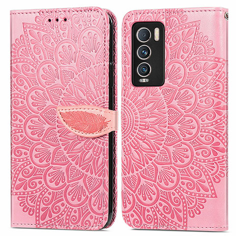 Funda de Cuero Cartera con Soporte Patron de Moda Carcasa S04D para Realme GT Master Explorer 5G Oro Rosa