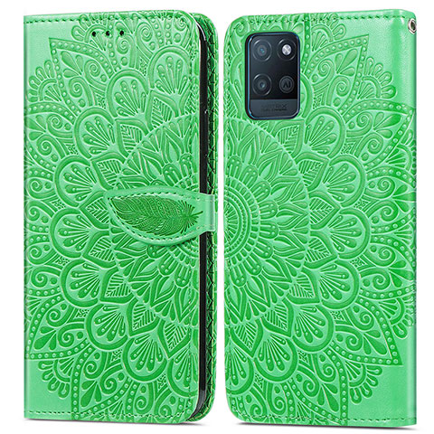 Funda de Cuero Cartera con Soporte Patron de Moda Carcasa S04D para Realme V11 5G Verde