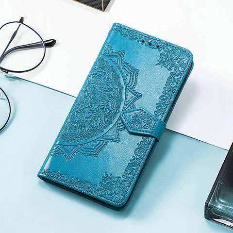 Funda de Cuero Cartera con Soporte Patron de Moda Carcasa S04D para Samsung Galaxy M13 5G Azul