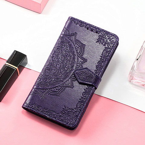 Funda de Cuero Cartera con Soporte Patron de Moda Carcasa S04D para Samsung Galaxy M13 5G Morado