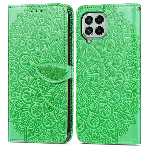 Funda de Cuero Cartera con Soporte Patron de Moda Carcasa S04D para Samsung Galaxy M53 5G Verde