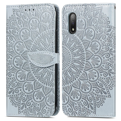 Funda de Cuero Cartera con Soporte Patron de Moda Carcasa S04D para Sony Xperia Ace II Gris