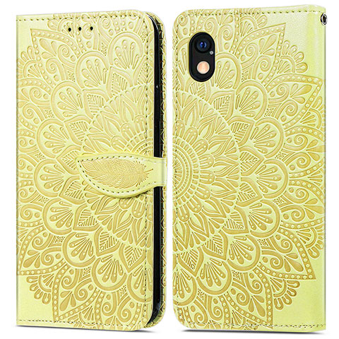 Funda de Cuero Cartera con Soporte Patron de Moda Carcasa S04D para Sony Xperia Ace III Amarillo