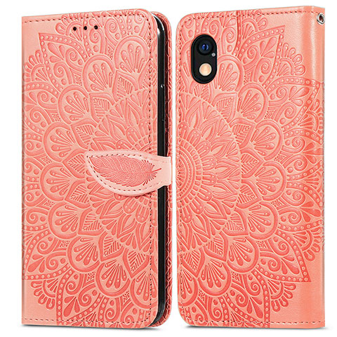 Funda de Cuero Cartera con Soporte Patron de Moda Carcasa S04D para Sony Xperia Ace III Naranja