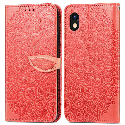 Funda de Cuero Cartera con Soporte Patron de Moda Carcasa S04D para Sony Xperia Ace III SOG08 Rojo