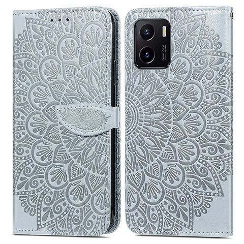 Funda de Cuero Cartera con Soporte Patron de Moda Carcasa S04D para Vivo iQOO U5x Gris