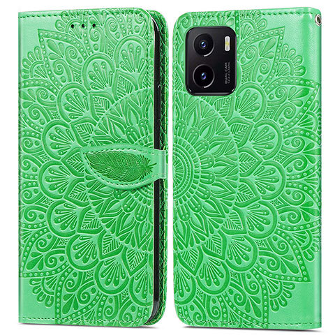 Funda de Cuero Cartera con Soporte Patron de Moda Carcasa S04D para Vivo Y01 Verde