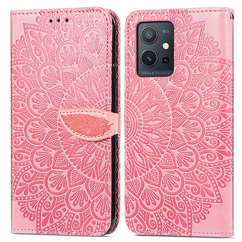 Funda de Cuero Cartera con Soporte Patron de Moda Carcasa S04D para Vivo Y75 5G Oro Rosa