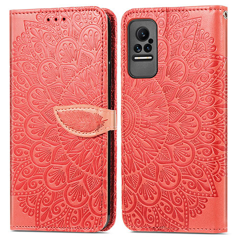 Funda de Cuero Cartera con Soporte Patron de Moda Carcasa S04D para Xiaomi Civi 1S 5G Rojo