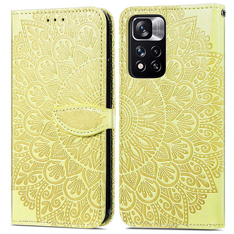 Funda de Cuero Cartera con Soporte Patron de Moda Carcasa S04D para Xiaomi Mi 11i 5G (2022) Amarillo