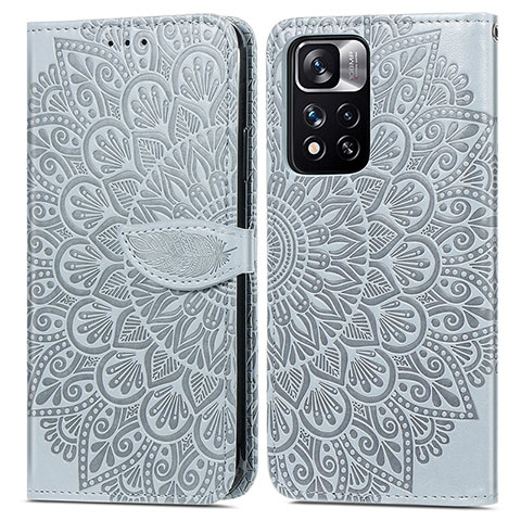 Funda de Cuero Cartera con Soporte Patron de Moda Carcasa S04D para Xiaomi Mi 11i 5G (2022) Gris