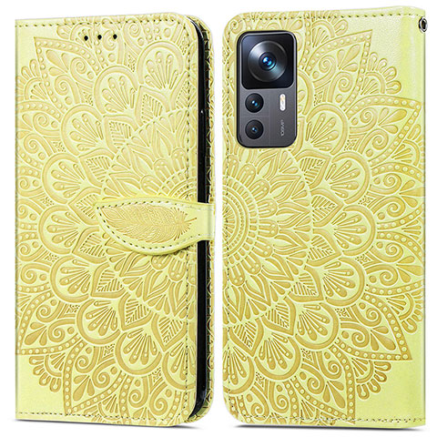 Funda de Cuero Cartera con Soporte Patron de Moda Carcasa S04D para Xiaomi Mi 12T 5G Amarillo