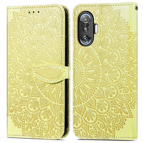 Funda de Cuero Cartera con Soporte Patron de Moda Carcasa S04D para Xiaomi Poco F3 GT 5G Amarillo