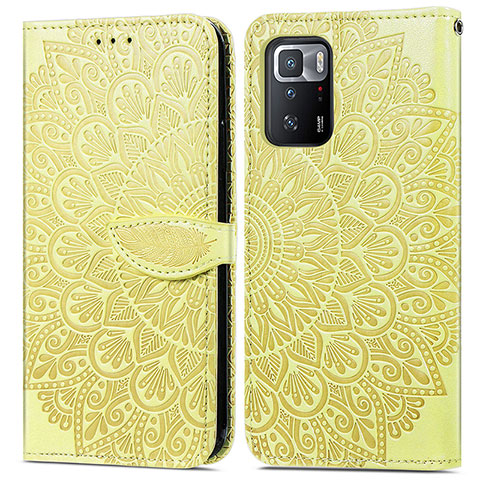 Funda de Cuero Cartera con Soporte Patron de Moda Carcasa S04D para Xiaomi Poco X3 GT 5G Amarillo