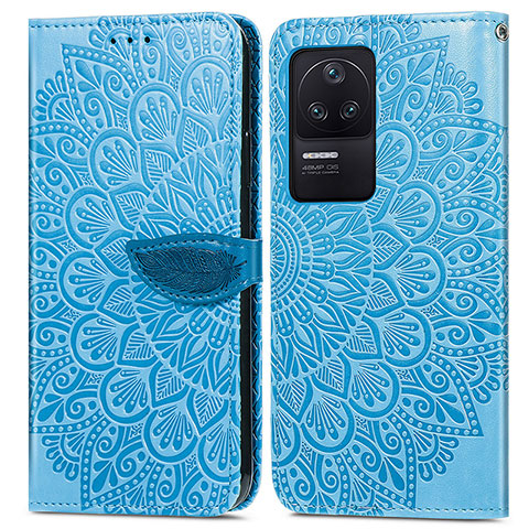 Funda de Cuero Cartera con Soporte Patron de Moda Carcasa S04D para Xiaomi Redmi K40S 5G Azul