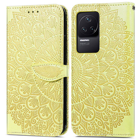 Funda de Cuero Cartera con Soporte Patron de Moda Carcasa S04D para Xiaomi Redmi K50 5G Amarillo