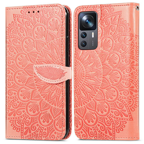 Funda de Cuero Cartera con Soporte Patron de Moda Carcasa S04D para Xiaomi Redmi K50 Ultra 5G Naranja