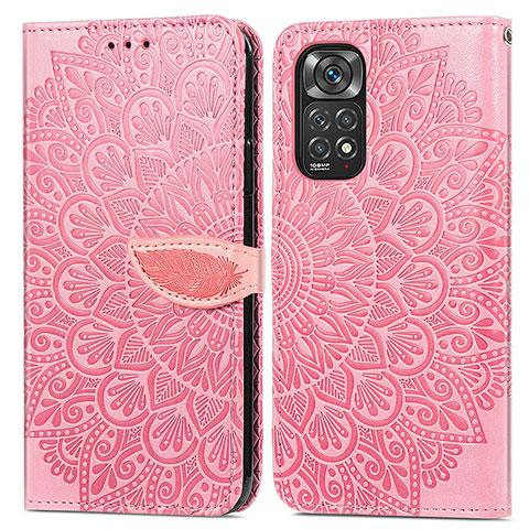 Funda de Cuero Cartera con Soporte Patron de Moda Carcasa S04D para Xiaomi Redmi Note 11 Pro 5G Oro Rosa