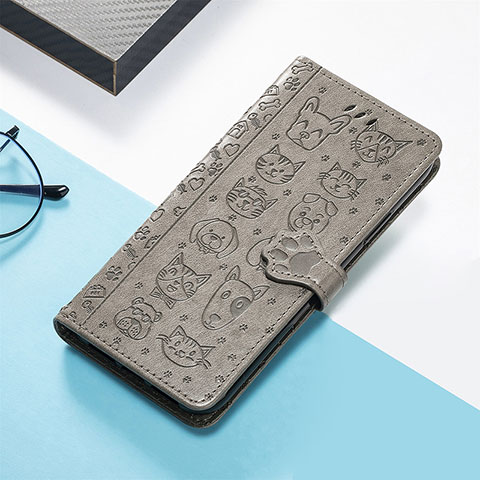 Funda de Cuero Cartera con Soporte Patron de Moda Carcasa S05D para Huawei Honor 80 Pro 5G Gris