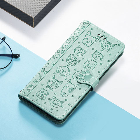 Funda de Cuero Cartera con Soporte Patron de Moda Carcasa S05D para Huawei Honor 80 Pro 5G Verde