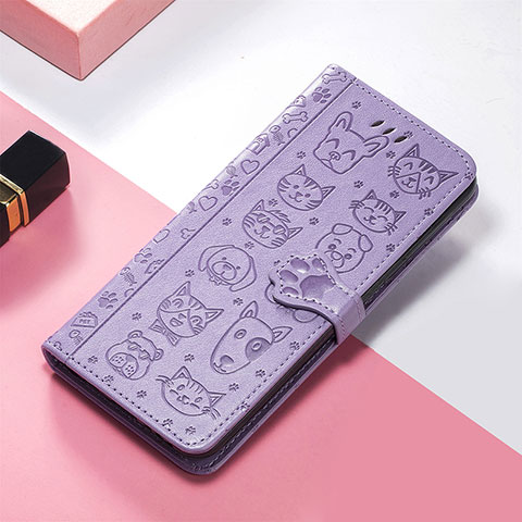 Funda de Cuero Cartera con Soporte Patron de Moda Carcasa S05D para Huawei Honor Magic5 5G Morado