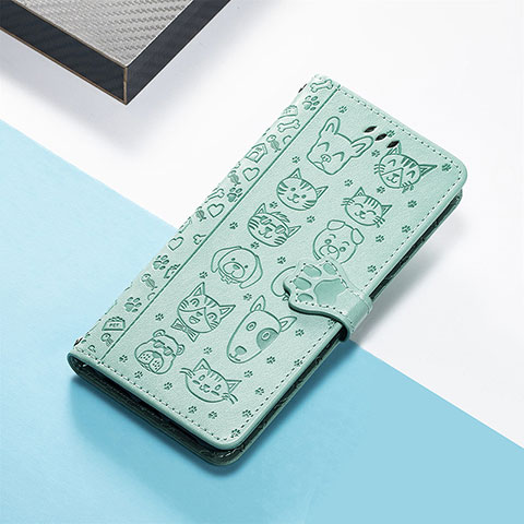 Funda de Cuero Cartera con Soporte Patron de Moda Carcasa S05D para Huawei Honor Magic5 5G Verde