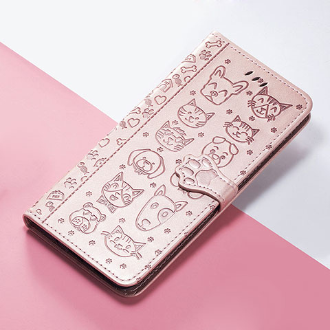 Funda de Cuero Cartera con Soporte Patron de Moda Carcasa S05D para Huawei Nova 9 Oro Rosa