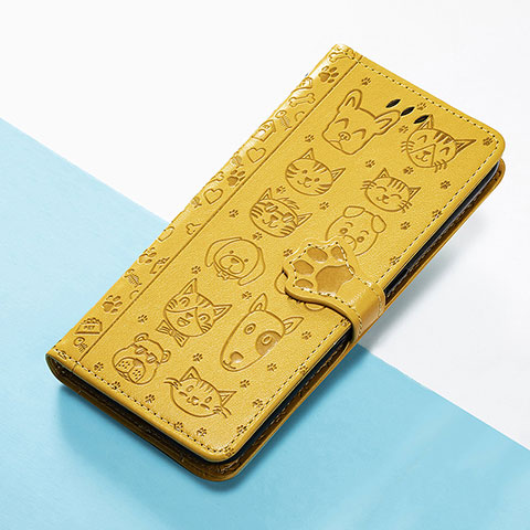 Funda de Cuero Cartera con Soporte Patron de Moda Carcasa S05D para Huawei Nova Y70 Plus Amarillo