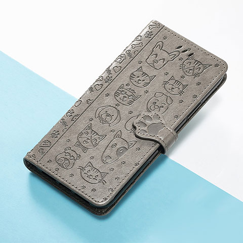 Funda de Cuero Cartera con Soporte Patron de Moda Carcasa S05D para Huawei Nova Y91 Gris