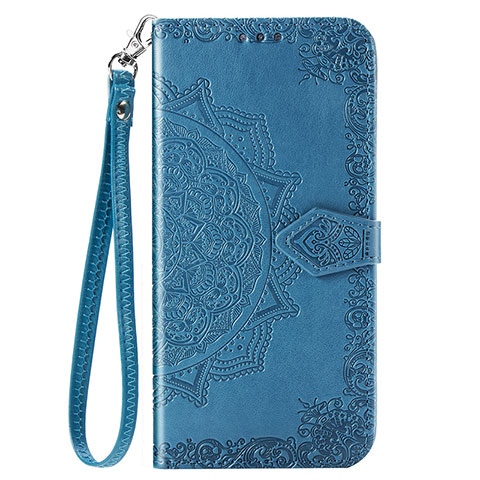 Funda de Cuero Cartera con Soporte Patron de Moda Carcasa S05D para Samsung Galaxy A11 Azul