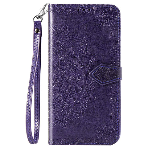 Funda de Cuero Cartera con Soporte Patron de Moda Carcasa S05D para Samsung Galaxy M11 Morado