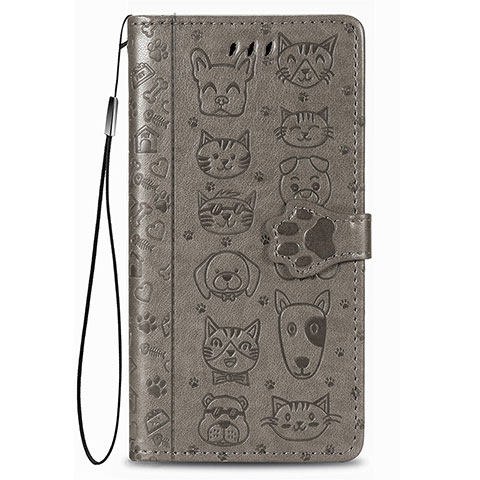 Funda de Cuero Cartera con Soporte Patron de Moda Carcasa S05D para Samsung Galaxy S21 5G Gris