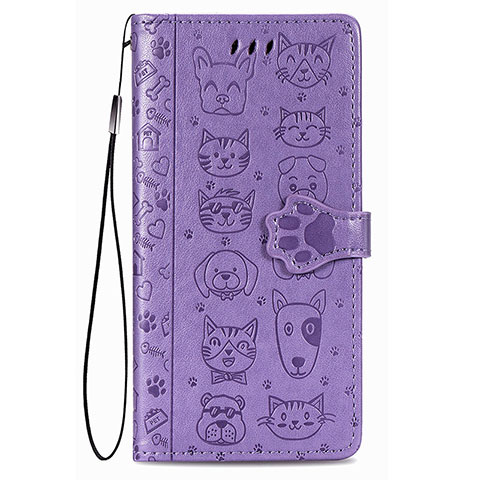 Funda de Cuero Cartera con Soporte Patron de Moda Carcasa S05D para Samsung Galaxy S21 5G Morado