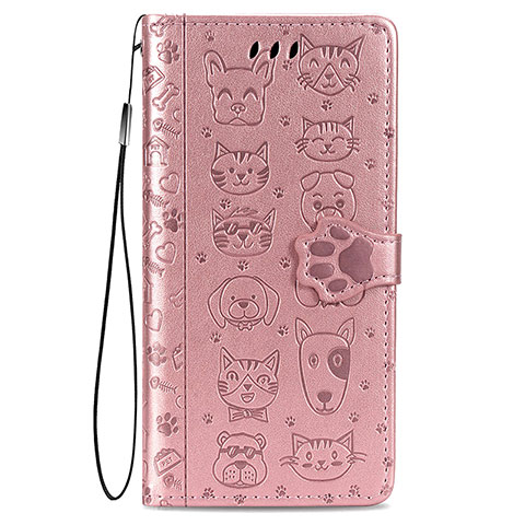 Funda de Cuero Cartera con Soporte Patron de Moda Carcasa S05D para Samsung Galaxy S21 5G Rosa